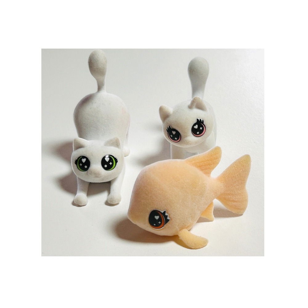 Crayola Scribble Scrubbie Pets Flocked 3pc Set Cats Fish Kawaii Kidcore